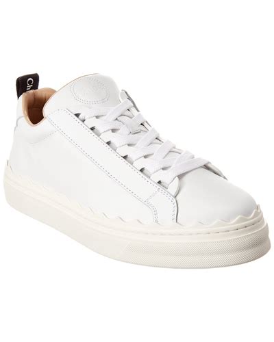 chloe lauren sneaker wit|chloe lauren scalloped sneakers.